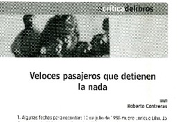 Veloces pasajeros que detienen la nada  [artículo] Roberto Contreras.