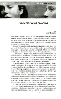 Sin temor a las palabras  [artículo] Javier Ibacache.