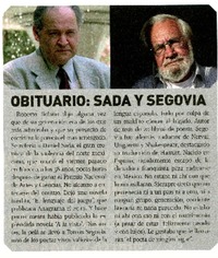 Obituario: Sada y Segovia  [artículo].