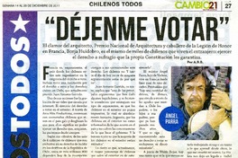 "Déjenme votar"  [artículo] A. B. B.