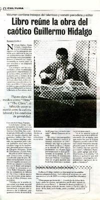 Libro reúne la obra del caótico Guillermo Hidalgo  [artículo] Rodrigo Castillo.