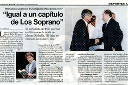 "Igual a un capítulo de Los Soprano" (entrevista)  [artículo] Víctor García.