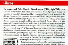 En nombre del Poder Popular Constituyente  [artículo] Alejandro Lavquén.