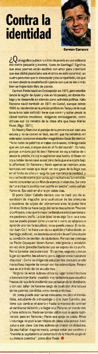 Contra la identidad  [artículo] Germán Carrasco.