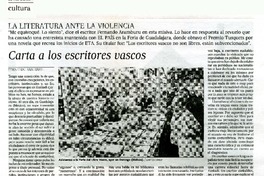 Carta a los escritores vascos  [artículo] Fernando Aramburu.