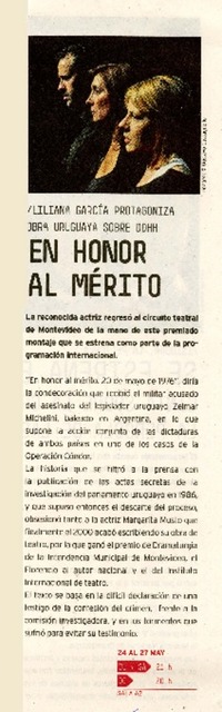 En honor al mérito  [artículo].