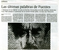 Las últimas palabras de Fuentes  [artículo] Winston Manrique Sabogal.