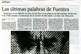 Las últimas palabras de Fuentes  [artículo] Winston Manrique Sabogal.
