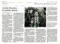 Carlos Fuentes: la pasión diaria  [artículo] Ángeles Mastretta.