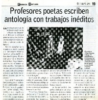 Profesores poetas escriben antología con trabajos inéditos  [artículo].