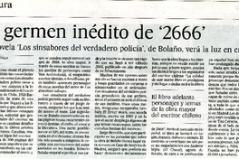 El germen inédito de '2666'  [artículo] Amelia Castilla.