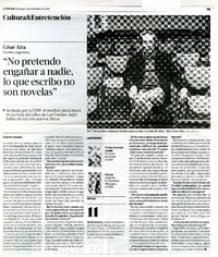 "No pretendo engañar a nadie, lo que escribo no son novelas" (entrevista)  [artículo] Roberto Careaga C.