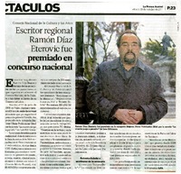 Escritor regional Ramón Díaz Eterovic fue premiado en concurso nacional  [artículo].