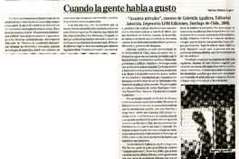 Cuando la gente habla a gusto  [artículo] Marino Muñoz Lagos.