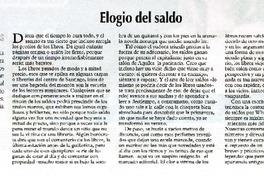 Elogio del saldo  [artículo] Gonzalo Maier.