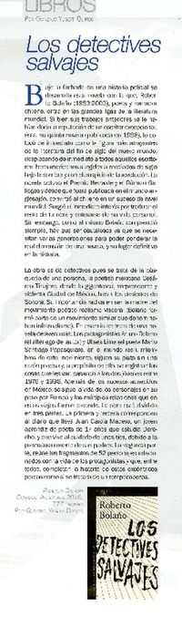 Los detectives salvajes  [artículo] Gonzalo Yuseff Quirós