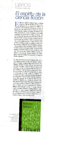 El espíritu de la ciencia ficción  [artículo] Gonzalo Yuseff Quirós.