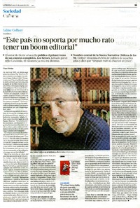 "Este país no soporta por mucho rato tener un boom editorial" (entrevista)  [artículo] Diego Hidalgo.