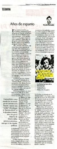 Años de espanto  [artículo] Vicente Montañés.