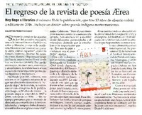 El regreso de la revista de poesía AErea  [artículo] Valentina Proust Iligaray.