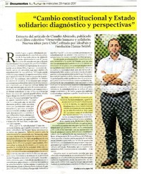 "Cambio constitucional y Estado solidario: diagnóstico y perspectivas"  [artículo]