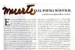 La muerte es el poema más fácil  [artículo] Francisco Javier Martinovich.