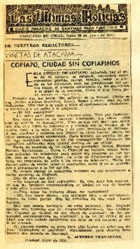 Copiapó, ciudad sin copiapinos.  [artículo]
