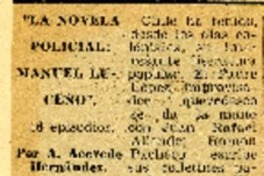 "La novela policial: Manuel Luceño".  [artículo]