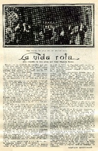 La vida rota  [artículo] René Hurtado Borne.