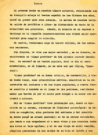 Teatro  [artículo] Eduardo Barrios.