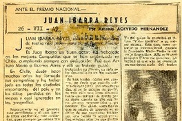 Juan Ibarra Reyes  [artículo] Antonio Acevedo Hernández.