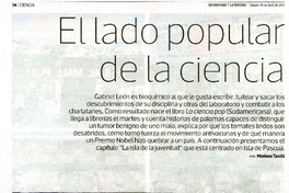 El lado popular de la ciencia  [artículo] Mariano Tacchi.