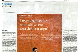 "Despúes de estar postrado ya era hora de decir algo"  [artículo] Javier García.