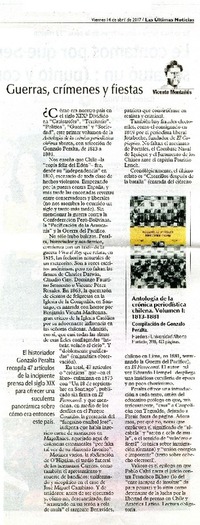 Guerras, crímenes y fiestas  [artículo] Vicente Montañes.