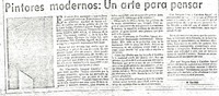 Pintores modernos: un arte para pensar  [artículo] Garófalo.