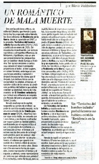 Un romántico de mala muerte  [artículo] Mario Valdovinos.