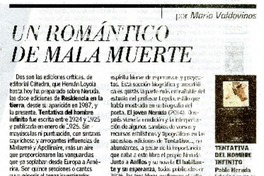 Un romántico de mala muerte  [artículo] Mario Valdovinos.