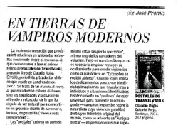 En tierras de vampiros modernos  [artículo] José Promis.