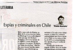 Espías y criminales en Chile  [artículo] Vicente Montañés