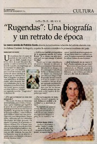 Chile en el siglo XIX "Rugendas": una biografía y un retrato de época[artículo] : Patricia cerda; [entrevistada por] Marilú Ortiz de la Roza; [fotografía po] Carmelo Naranjo.