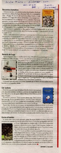 Memoria de fuego  [artículo] Antonio J. Salgado.