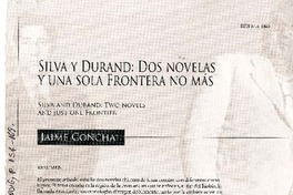 Silva y Durand dos novelas y una sola frontera no más [artículo] : Jaime Concha.
