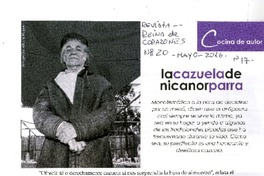La cazuela de Nicanor Parra  [artículo] [fotografía] Alvaro Hoppe.