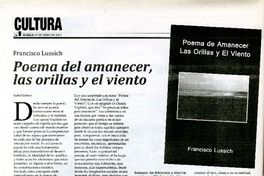 Poema del amanecer, las orillas y el viento  [artículo] Isabel Gómez.