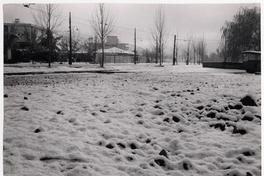 Santiago nevado hacia el barrio El Golf