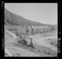 [Río Polcura; vista de las obras de construcción de la bocatoma Polcura, en su última etapa]