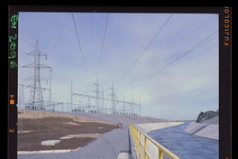 [Vista del canal de evacuación y del patio de alta tensión] : Inauguración de la Central Antuco, 22 de octubre de 1981