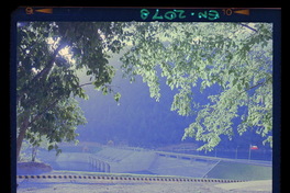 [Vista de la barrera móvil de la bocatoma Polcura] : Inauguración de la Central Antuco, 22 de octubre de 1981