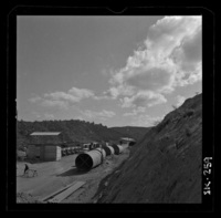 [Panorámica de las obras de construcción de la Central Hidroeléctrica Rapel]