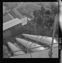 [Detalle de las tres tuberías de acero construidas por CAP : 3,60 m. de diámetro y 80 m. de longitud]